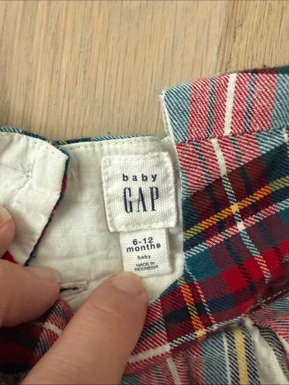 GAP Red, White & Black Plaid Dress with Black Leggings